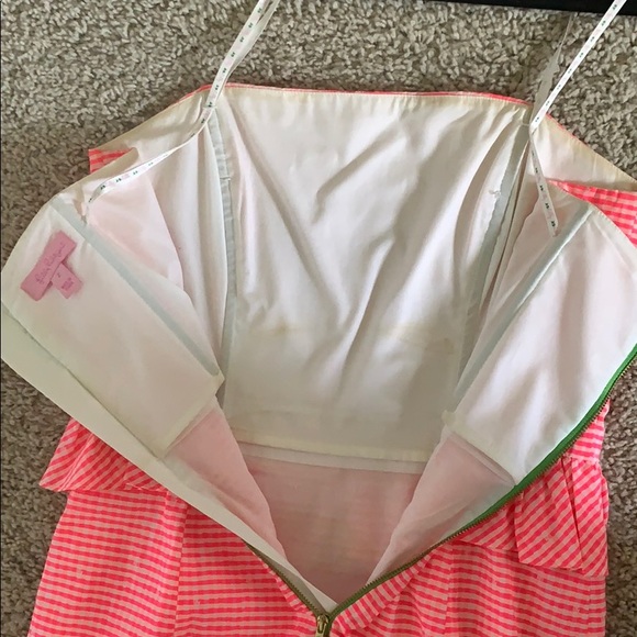 Lilly Pulitzer pink gingham strapless dress - Picture 6 of 7